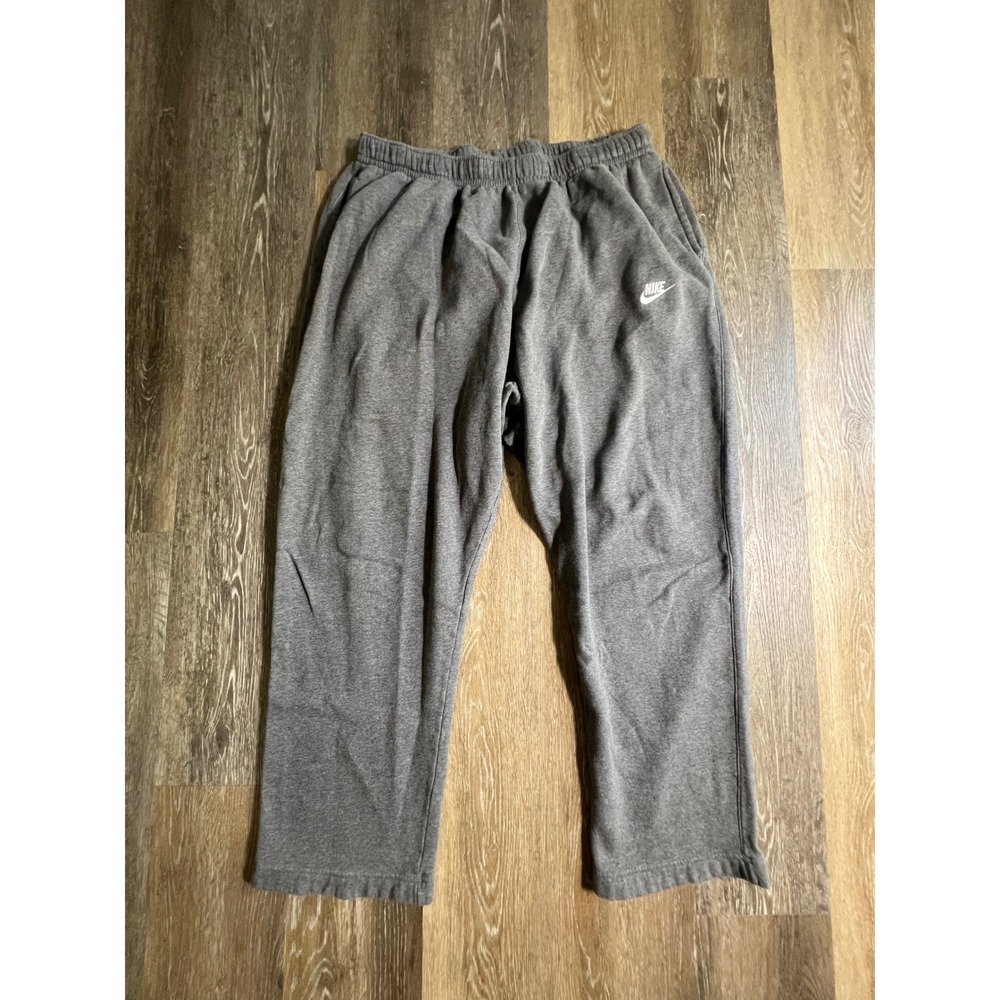 Nike Sweatpants Mens 3XL Tall Gray Good Fleece Elastic Waist Straight Leg Logo